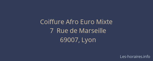 Coiffure Afro Euro Mixte