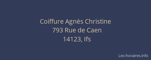 Coiffure Agn&egrave;s Christine