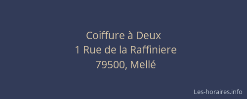 Coiffure &agrave; Deux