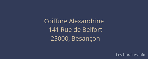 Coiffure Alexandrine