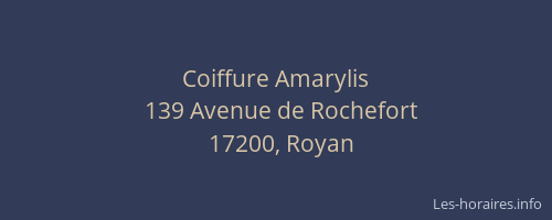 Coiffure Amarylis