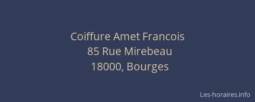 Coiffure Amet Francois
