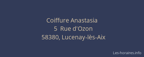 Coiffure Anastasia
