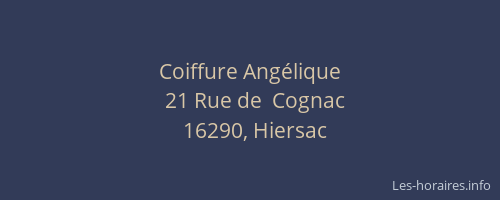 Coiffure Ang&eacute;lique