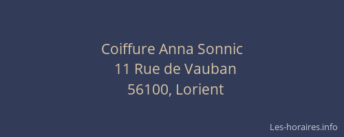 Coiffure Anna Sonnic