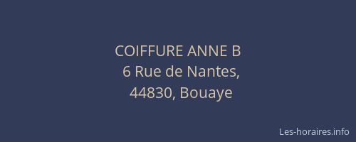 COIFFURE ANNE B