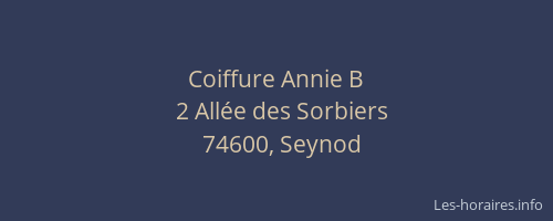 Coiffure Annie B