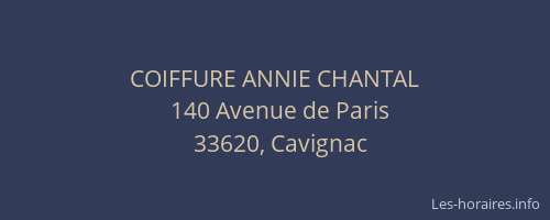 COIFFURE ANNIE CHANTAL