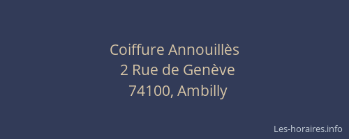 Coiffure Annouill&egrave;s