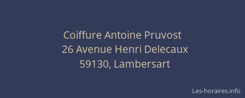 Coiffure Antoine Pruvost