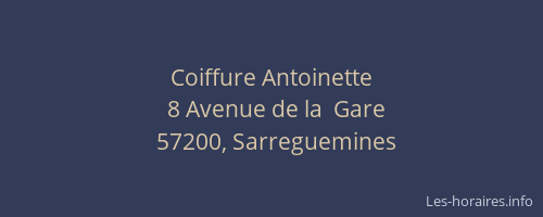 Coiffure Antoinette