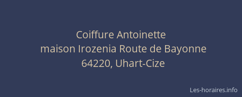 Coiffure Antoinette