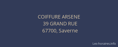 COIFFURE ARSENE