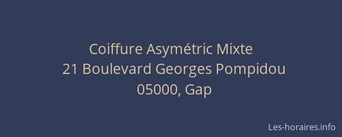 Coiffure Asymétric Mixte