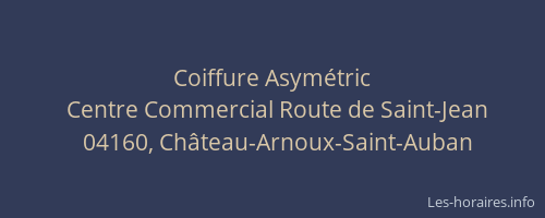 Coiffure Asymétric
