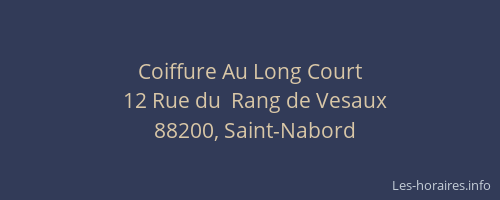 Coiffure Au Long Court