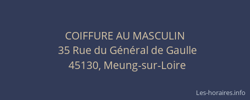 COIFFURE AU MASCULIN