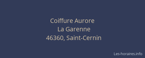 Coiffure Aurore
