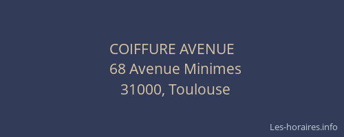 COIFFURE AVENUE