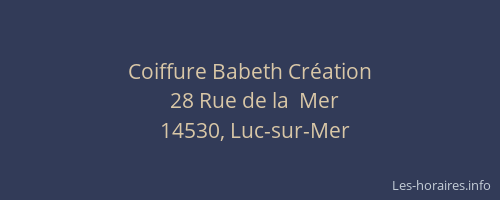 Coiffure Babeth Cr&eacute;ation