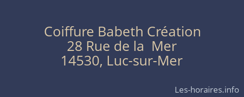 Coiffure Babeth Création