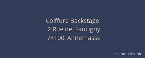 Coiffure Backstage
