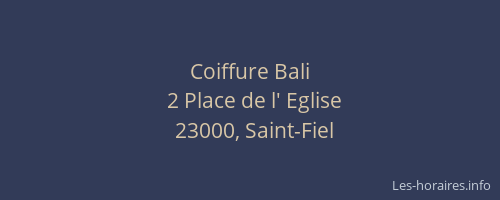 Coiffure Bali