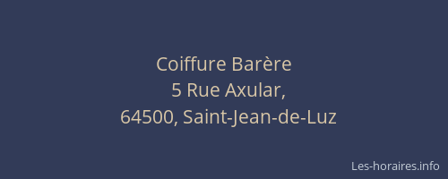 Coiffure Bar&egrave;re