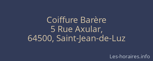 Coiffure Barère