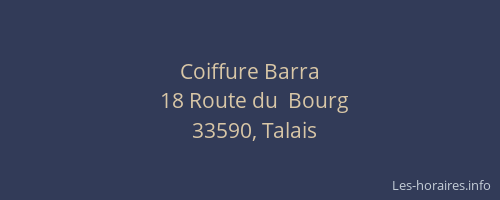 Coiffure Barra