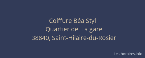 Coiffure B&eacute;a Styl