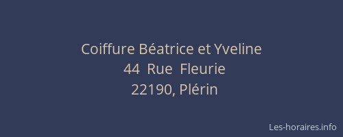 Coiffure Béatrice et Yveline