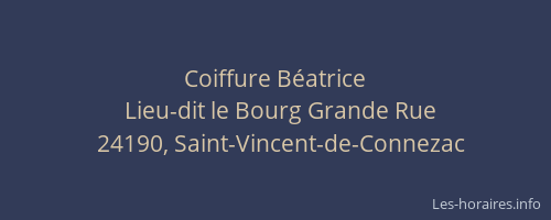 Coiffure B&eacute;atrice