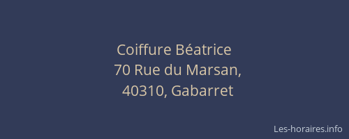 Coiffure B&eacute;atrice