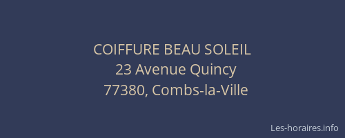 COIFFURE BEAU SOLEIL