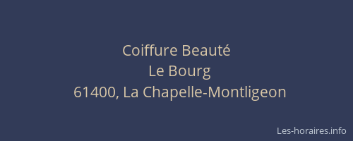 Coiffure Beaut&eacute;