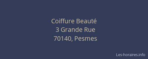 Coiffure Beaut&eacute;