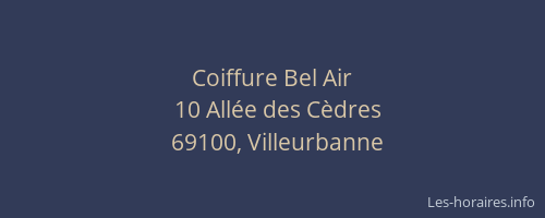Coiffure Bel Air