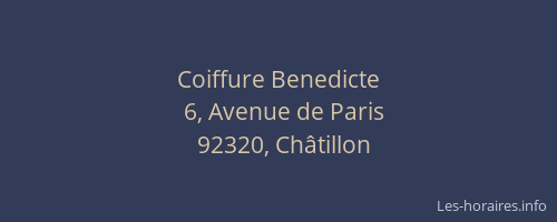 Coiffure Benedicte
