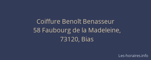 Coiffure Beno&icirc;t Benasseur
