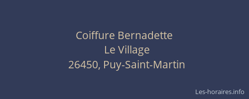Coiffure Bernadette