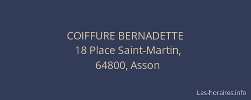 COIFFURE BERNADETTE