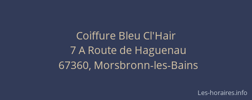 Coiffure Bleu Cl'Hair