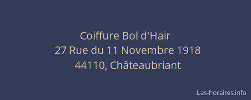 Coiffure Bol d'Hair