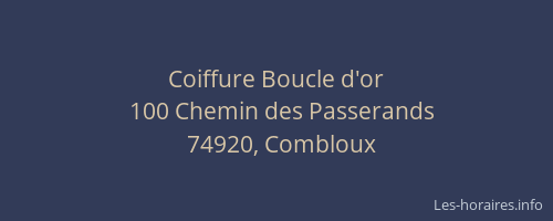 Coiffure Boucle d'or