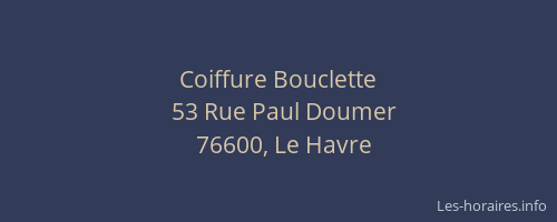 Coiffure Bouclette