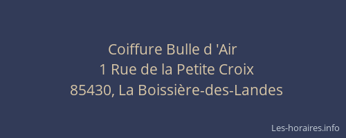 Coiffure Bulle d 'Air