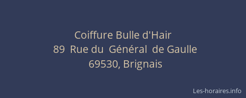 Coiffure Bulle d'Hair