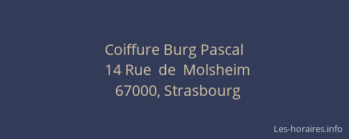 Coiffure Burg Pascal