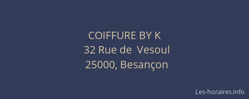 COIFFURE BY K